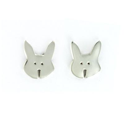 Rabbit Sterling Silver Post Earrings