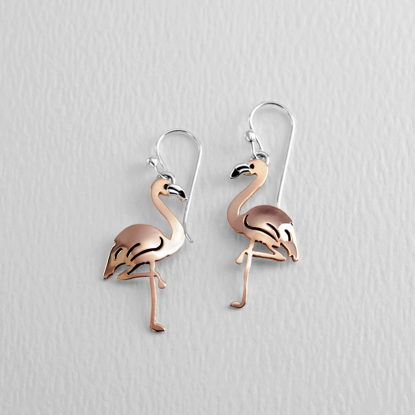Flamingo Sterling & Copper Wire Earrings