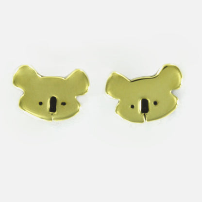 Koala Sterling & Brass Post Earrings