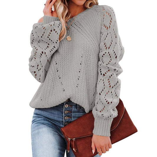 Lantern Sleeve Knitted Sweater