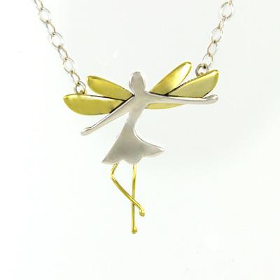 Fairy Sterling & Brass Necklace