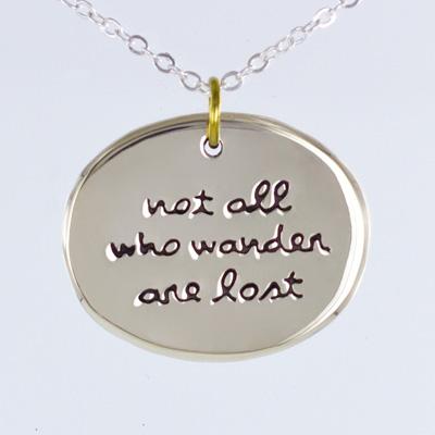 Not All Who Wander Mixed Metals Necklace