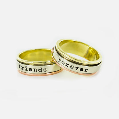 Friends Forever Mixed Metals Spinning Ring