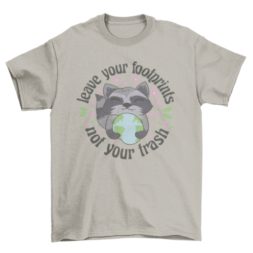 Raccoon With Planet Earth T-Shirt