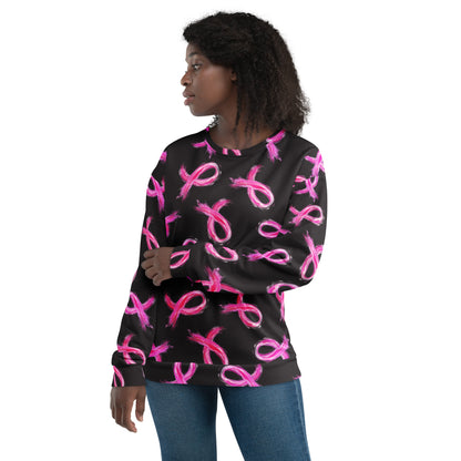 Painted Pink Ribbon Recycled Crewneck