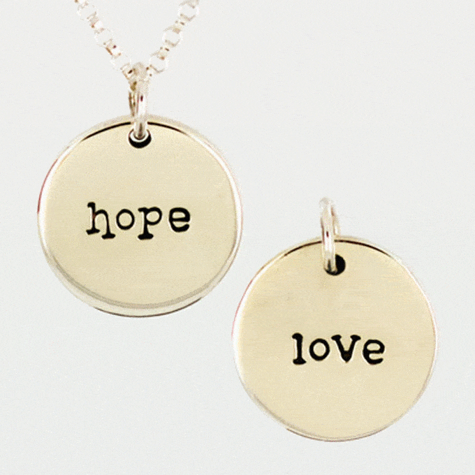 Hope Love Double Sided Sterling Necklace