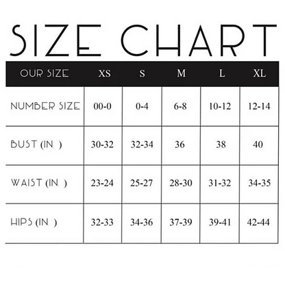Yoga Shorts Size chart