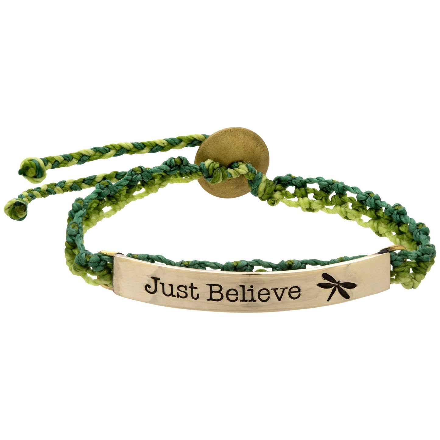 Just Believe Dragonfly Woven Bracelet
