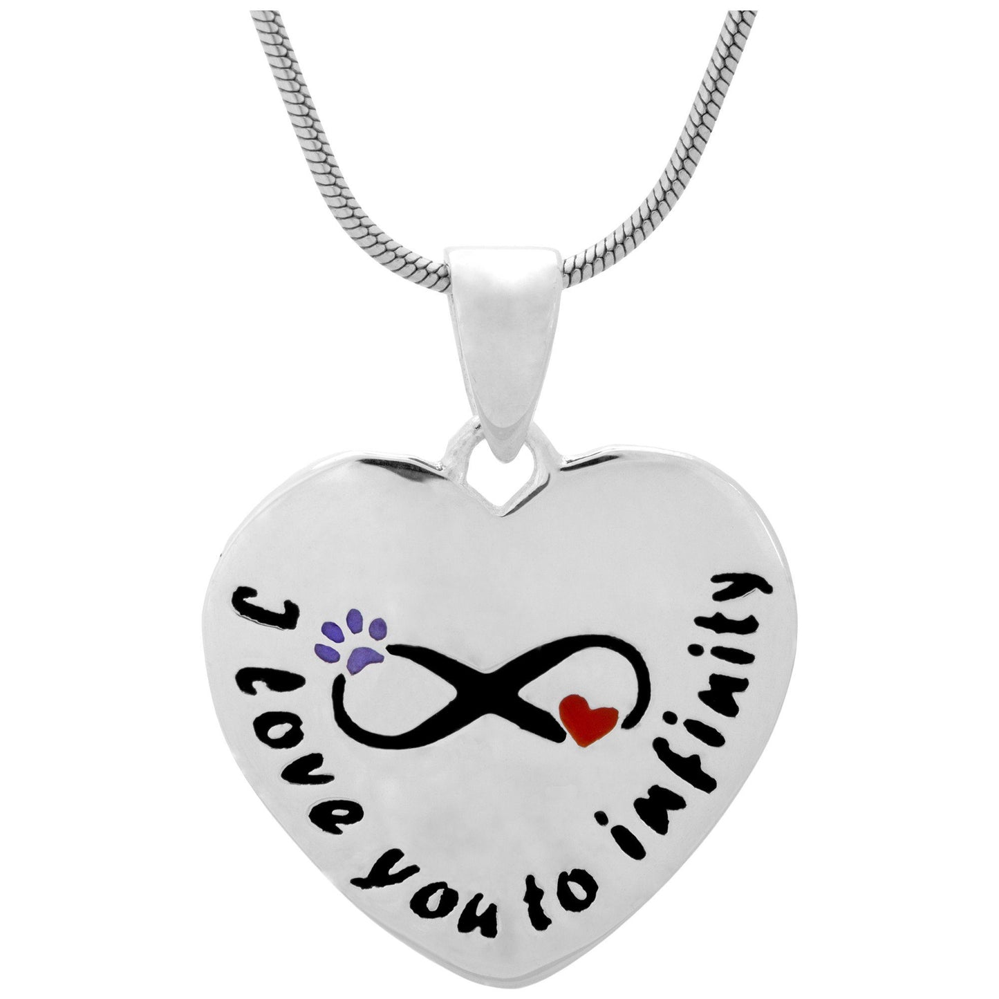 Love To Infinity Sterling Paw Necklace