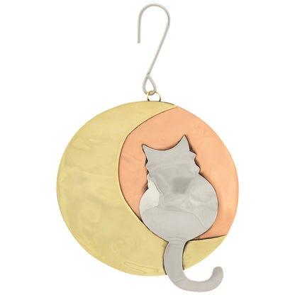 Moonlight Cat Mixed Metal Ornament