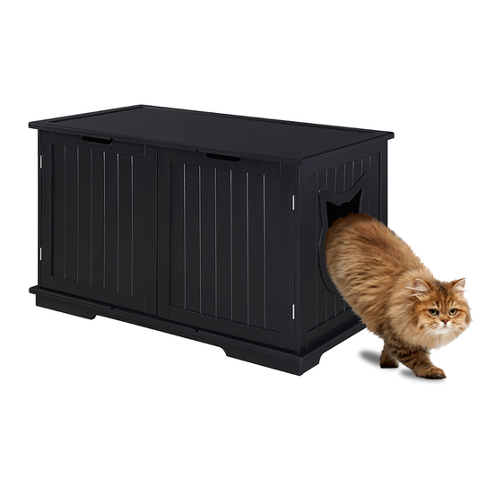 Cat Litter Box Hide-Away Cabinet - Black