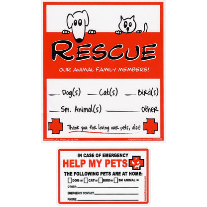 Pet Rescue Alert Stickers & Wallet Card Set