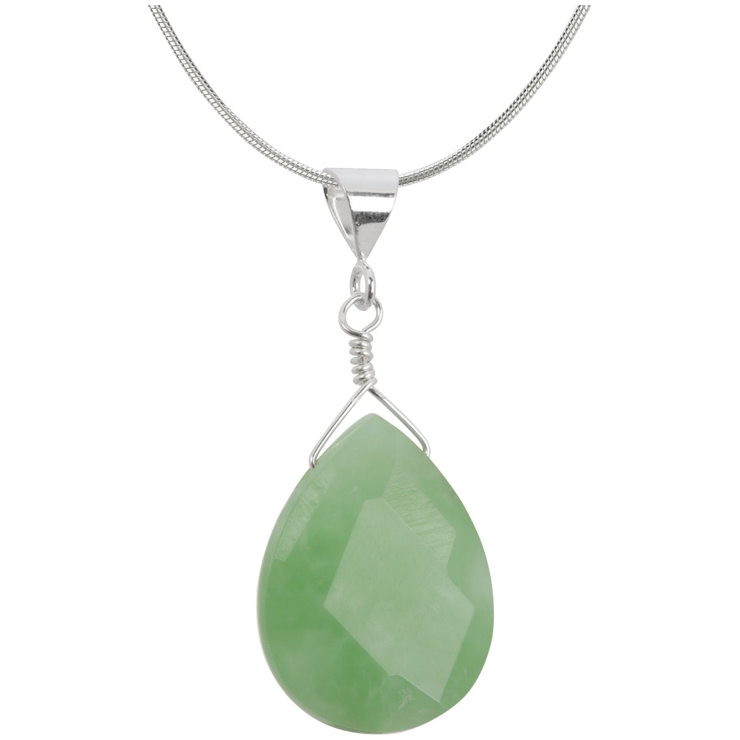 Simple Faceted Gemstone & Sterling Necklace
