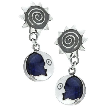 Sun & Moon Sterling & Sodalite Earrings