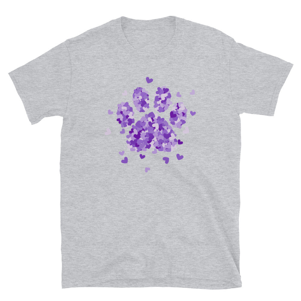 Purple Paw Print of Hearts T-Shirt