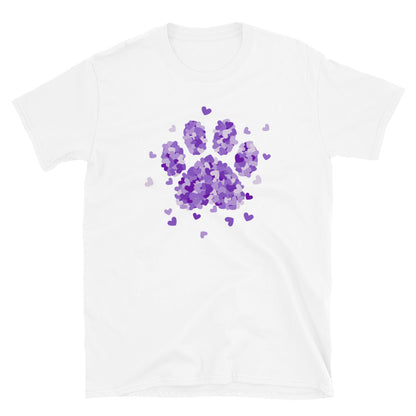 Purple Paw Print of Hearts T-Shirt