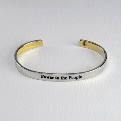 Power To The People Mixed Metals Cuff Bracelet