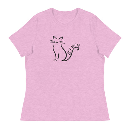 Cat Mom Outlined Women's Relaxed T-Shirt