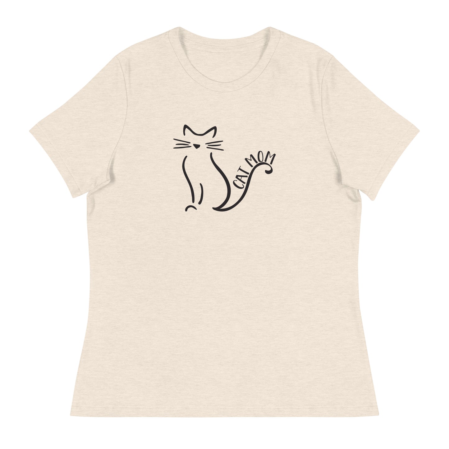Cat Mom Outlined Women's Relaxed T-Shirt