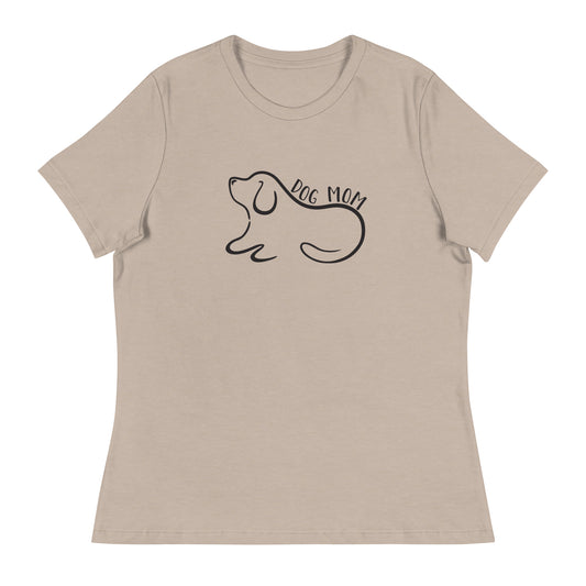 Dog Mom Outlined Women's Relaxed T-Shirt