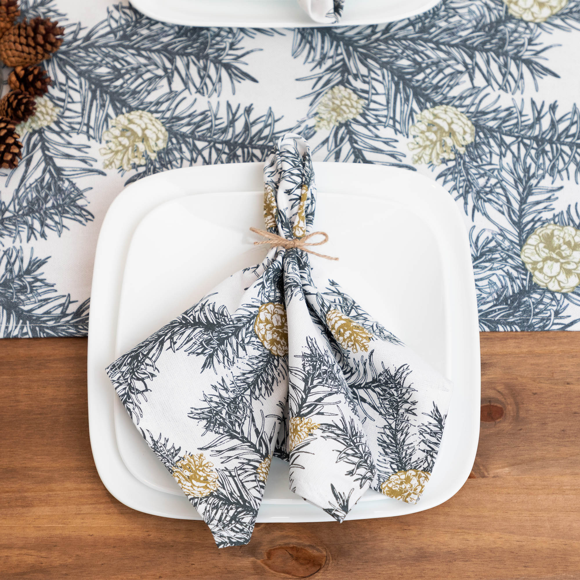 Pine Cones & Spruce Table Linens