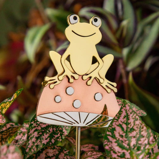 Sweet Frog Mixed Metal Plant Stake