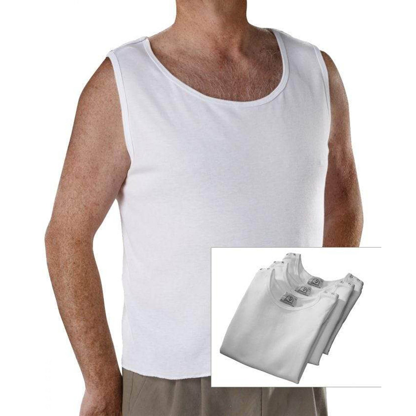 Men's Adaptive Cotton Sleeveless Undershirt