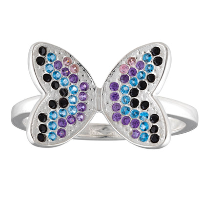 Sparkle Butterfly Sterling & Crystal Ring