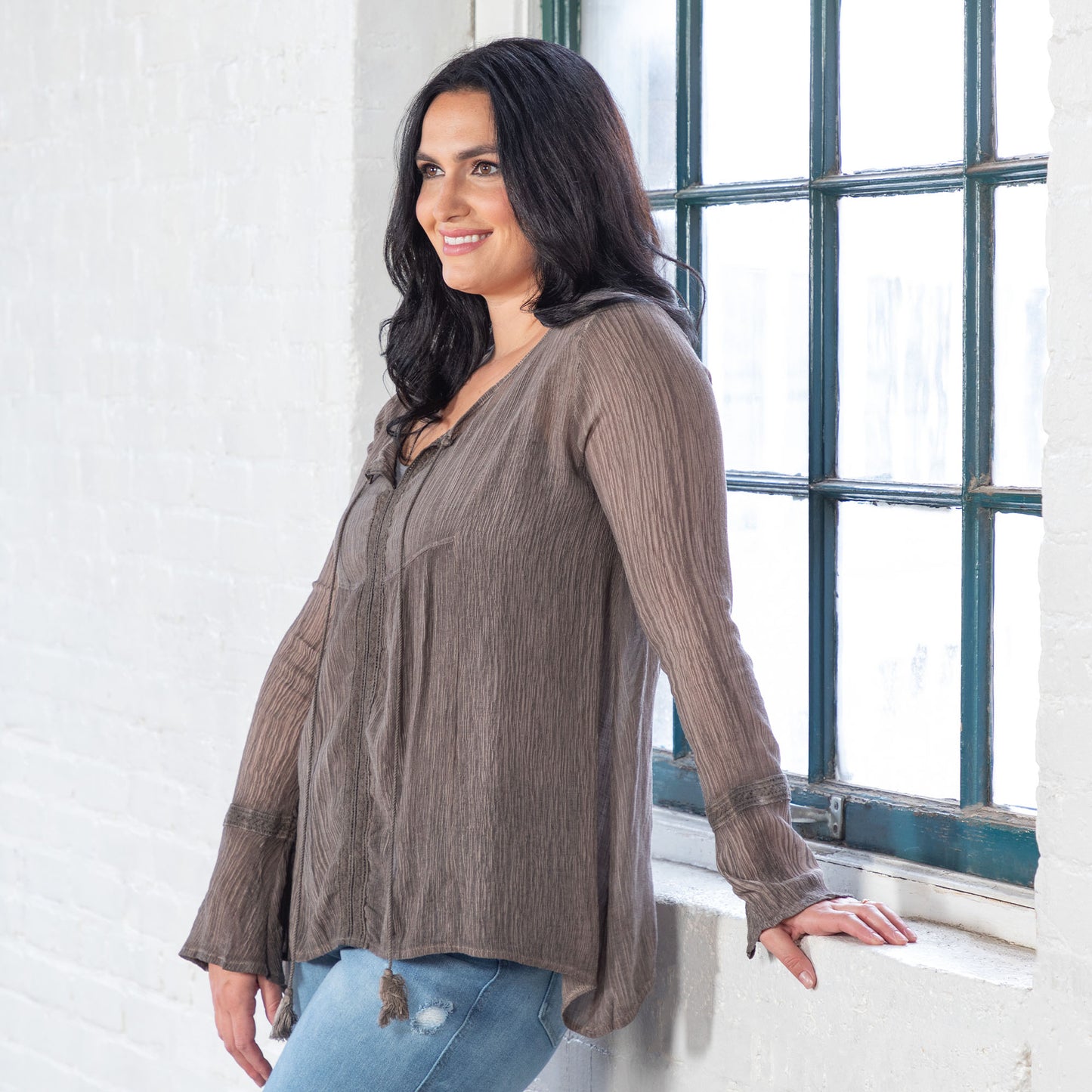 All In The Details Long Bell Sleeve Top