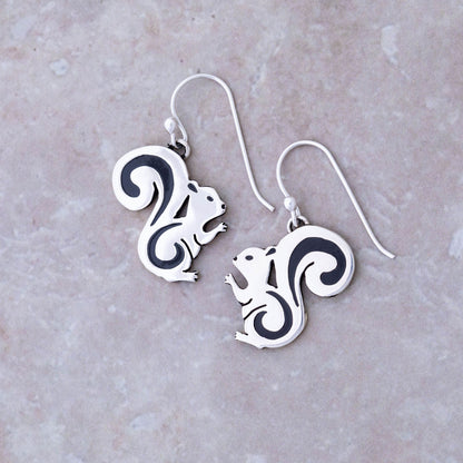 Squirrel Handcrafted Sterling Earrings