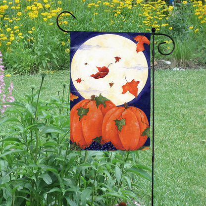 Pumpkin & Moon Garden Flag