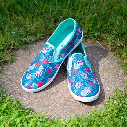 Paw Print Canvas Slip-On Shoes