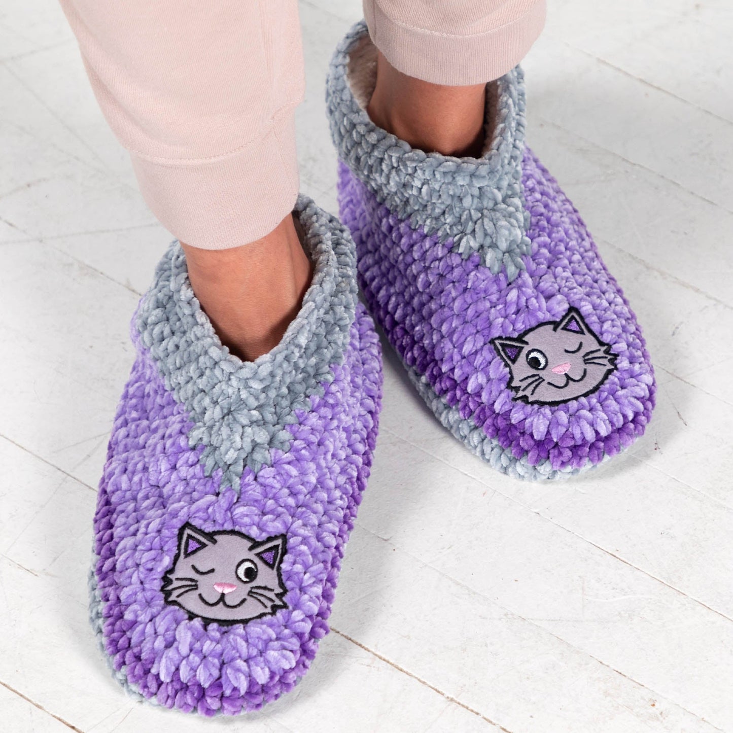 Purple Chenille Pet Slippers