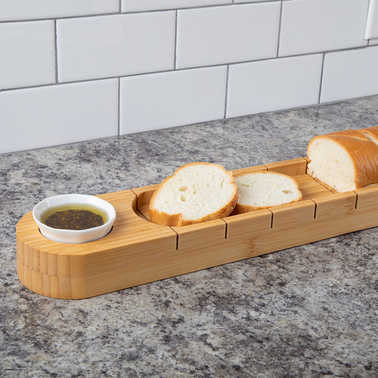 Bamboo Bread Cutting Board with Dip Cup