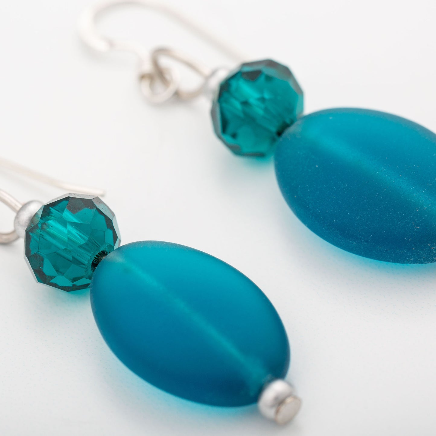 Oval Sea Glass Earrings