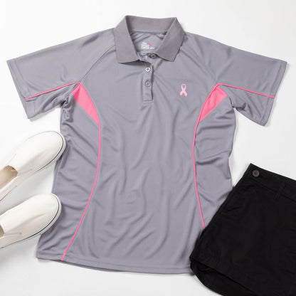 Pink Ribbon Quick-Dry Polo Shirt