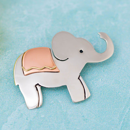 Proud Elephant Mixed Metal Pin