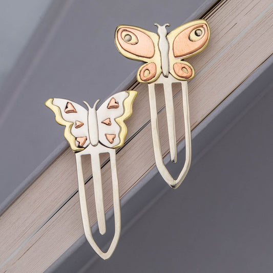 Swirl Butterfly Mixed Metal Bookmark