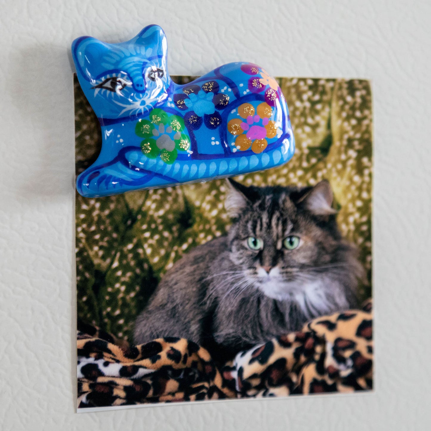 Hand-Painted Ceramic Cat Magnet