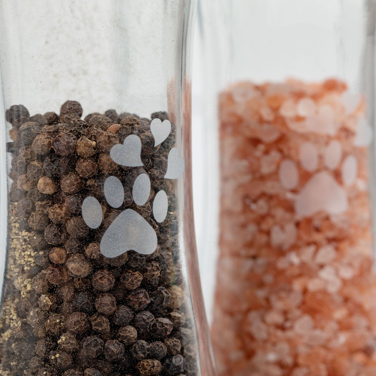 Glass & Wood Salt & Pepper Grinder Set