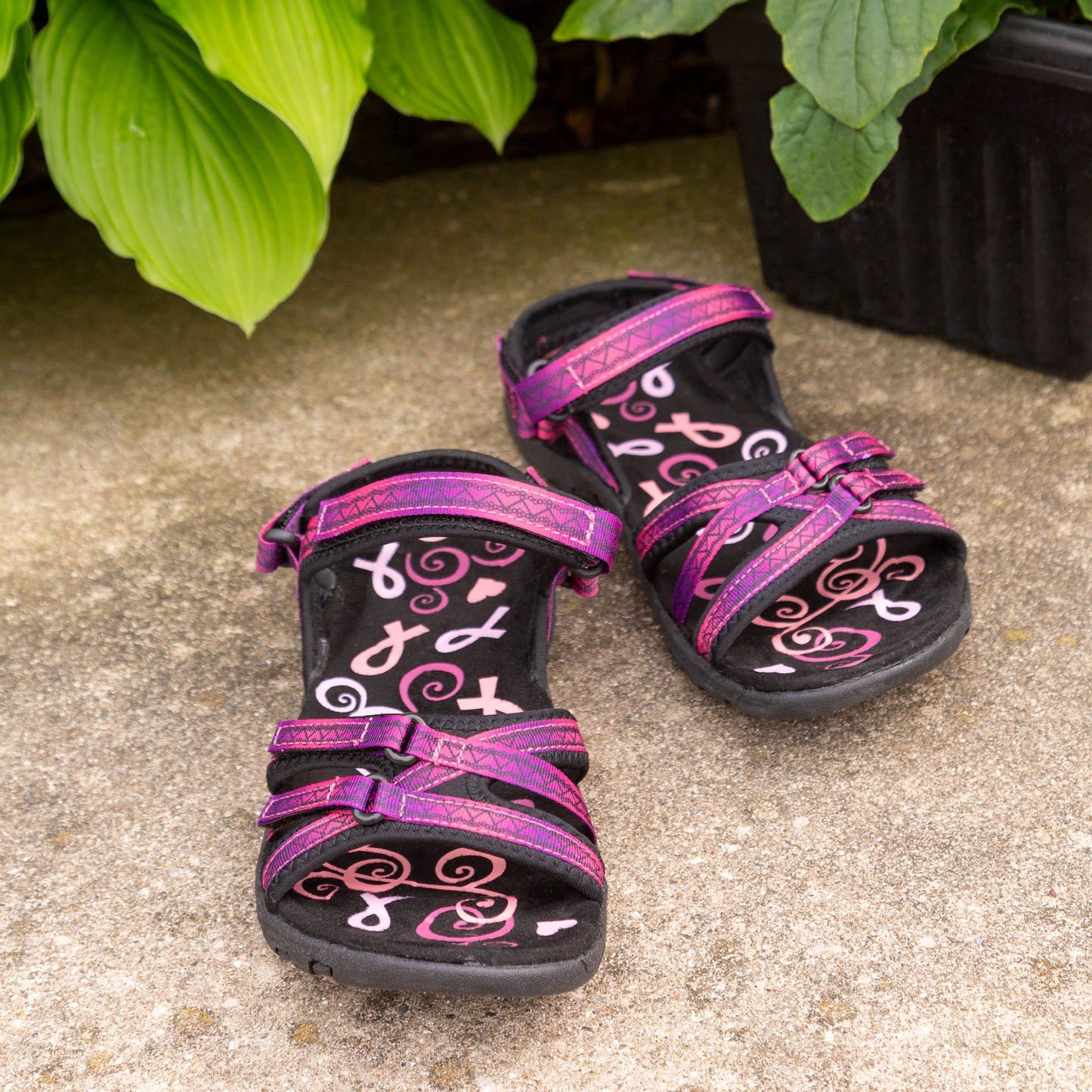 Ultralite&trade; Pink Ribbon Strappy Sport Sandals