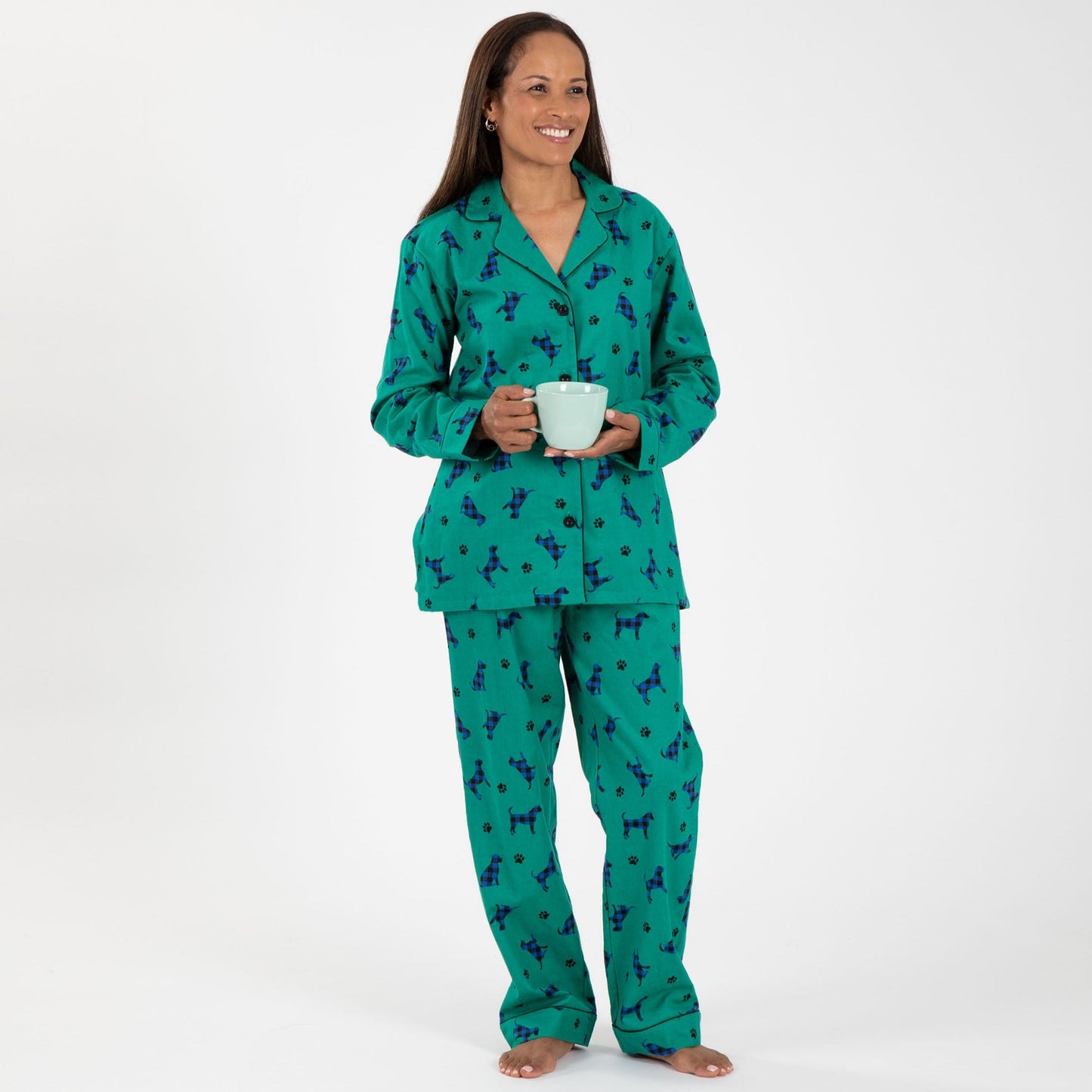 Plaid Pets Flannel Pajama Set