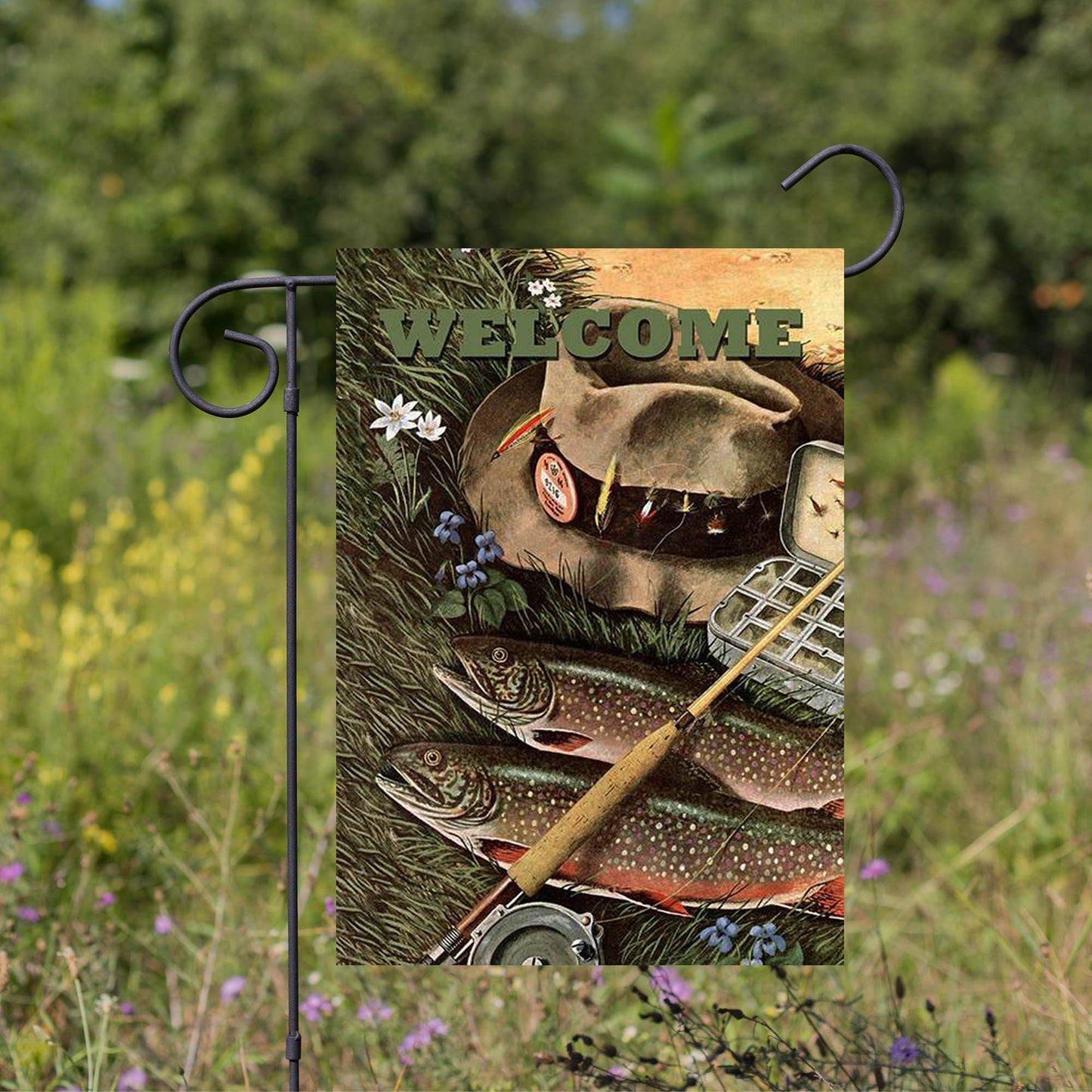 Fly Fishing Welcome Garden Flag