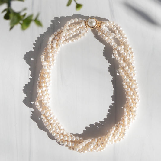 Swirling Strands Freshwater Pearl Necklace
