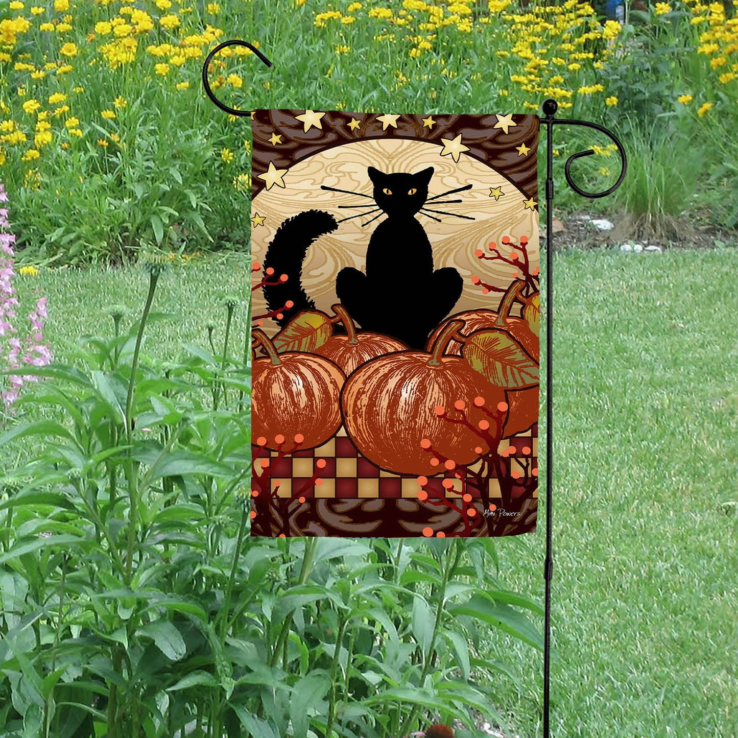 Moonlight Cat Garden Flag