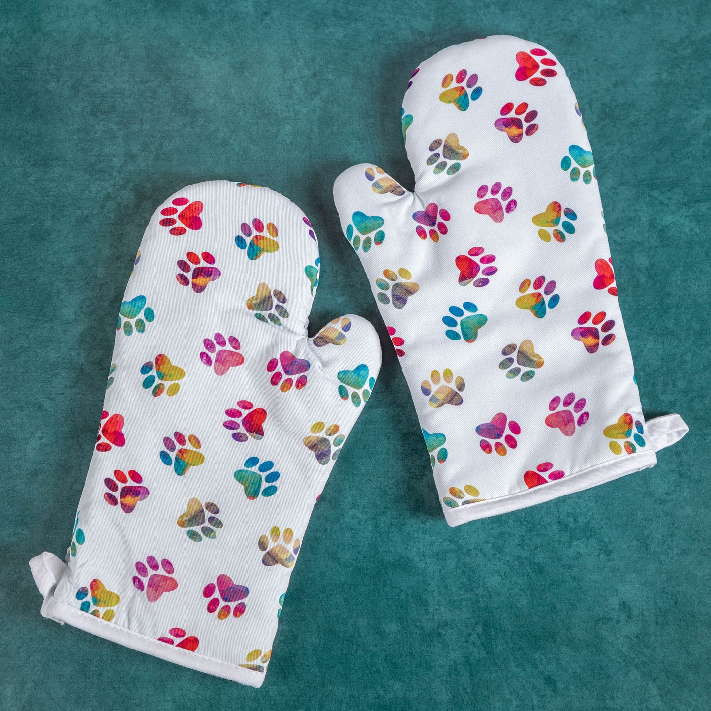 Rainbow Ombre Paws Kitchen Linens