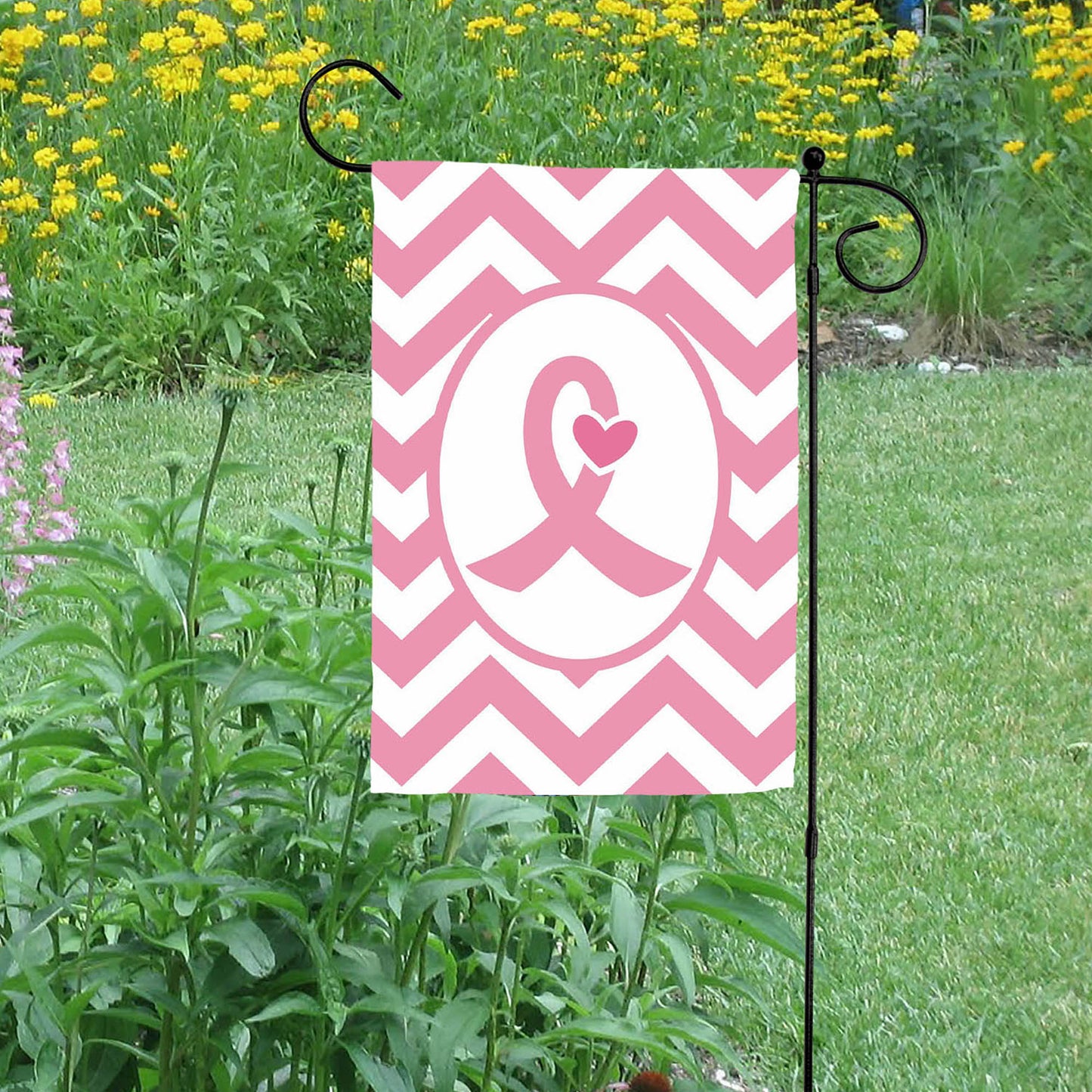 Pink Ribbon Garden Flag