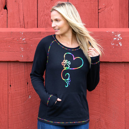 Rainbow Stitch Paw Thermal Long Sleeve Top