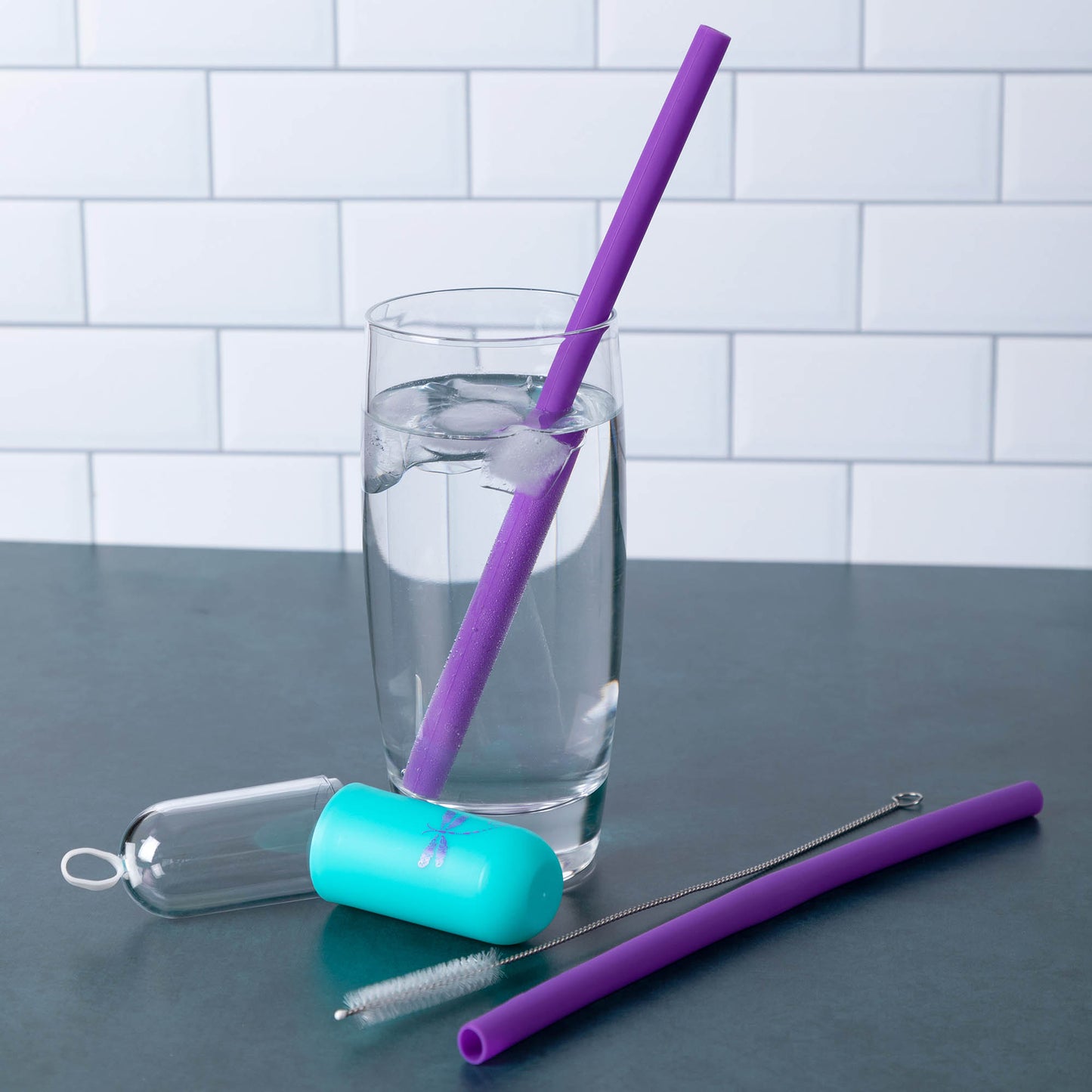 Silicone Straw Set with Brush