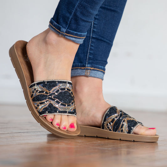Corkys Pinwheel Slide Sandals